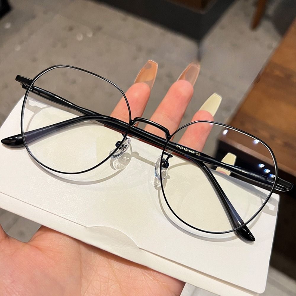 Men'S Fashion Round Glasses - Mode Büro Polygone Anti Blaulicht Brille