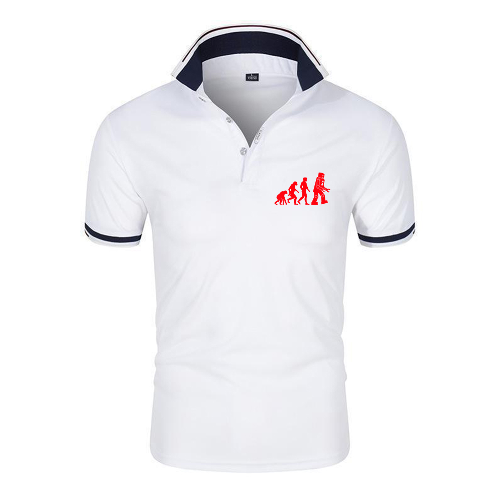 Men'S Fashion Evolution - Klassisches Kurzarm-Poloshirt 2026 Evolution-Thema Lustiger Logodruck