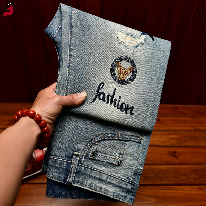 Skinny Jeans Ripped - Hochwertige Zerrissene Patch-Jeans für Herren Frühling