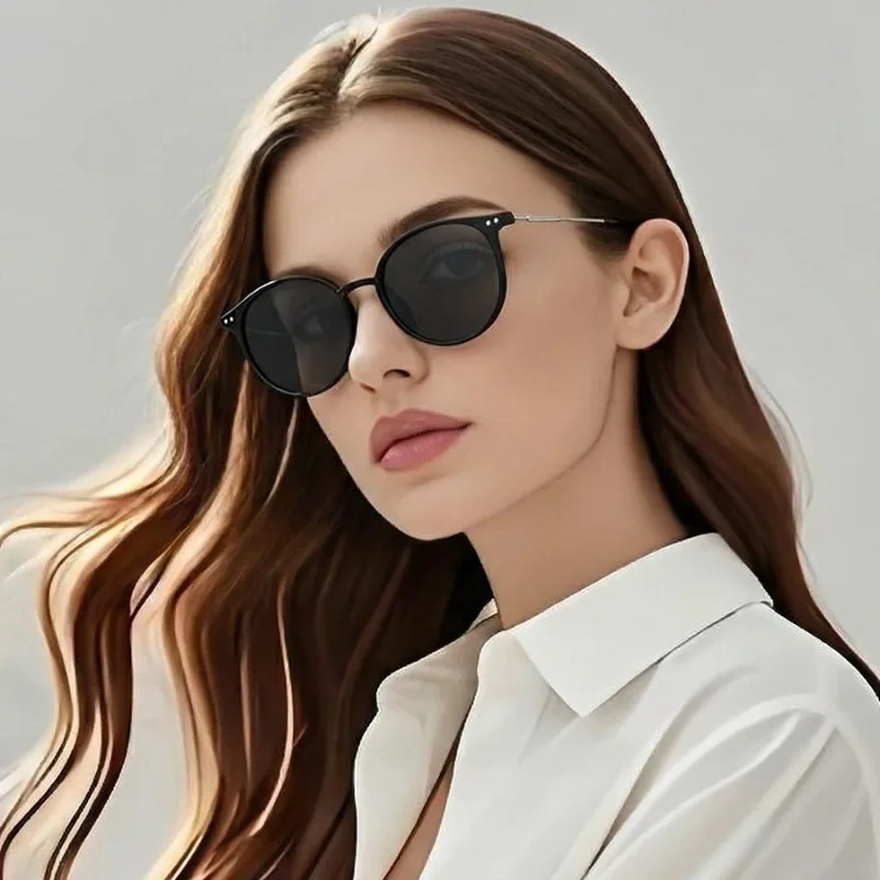 Men'S Fashion Round Glasses - Runde Vintage-Sonnenbrille für Damen, Retro-Luxusmarken-Designer-Sonnenbrille für