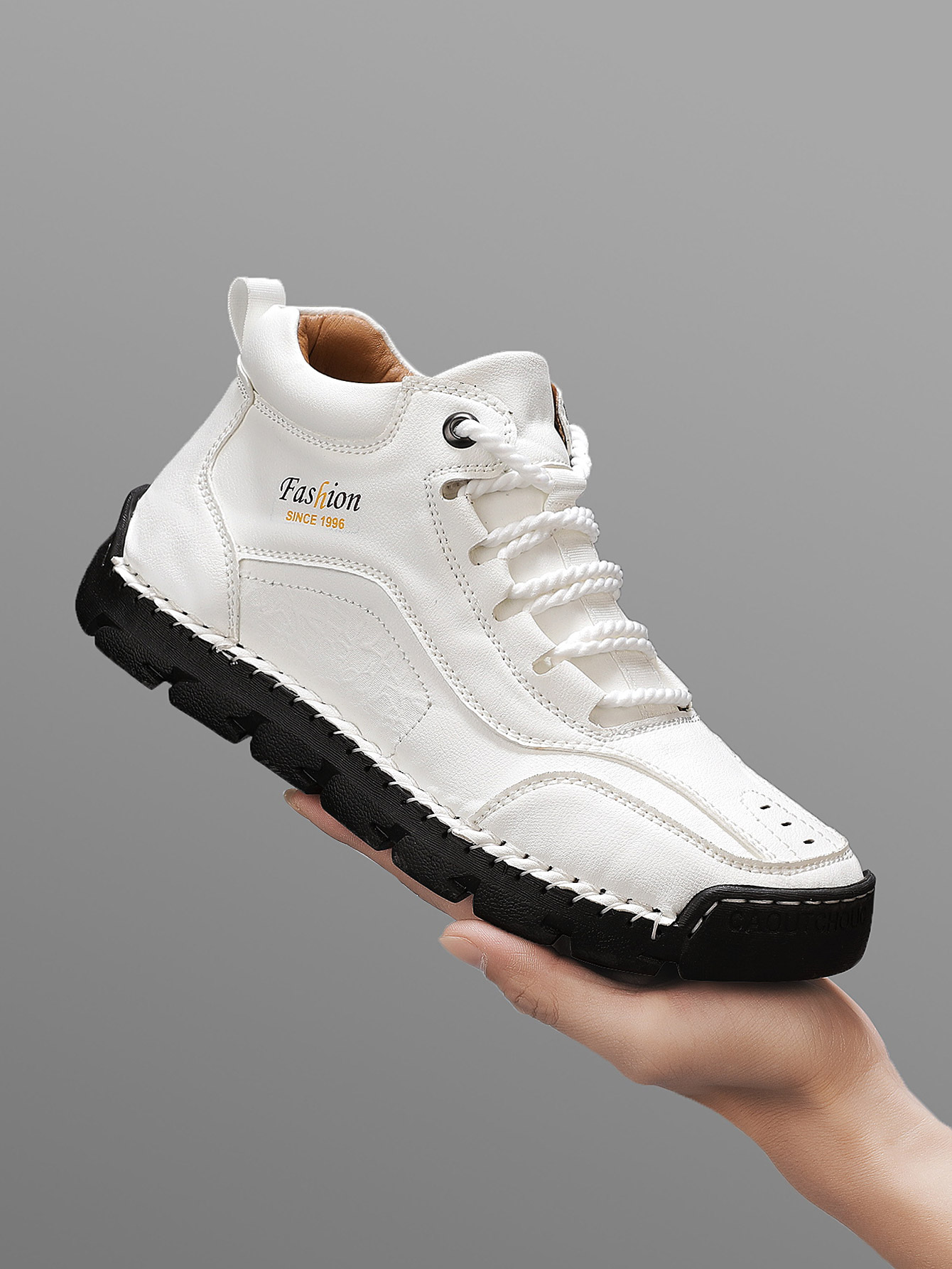 Men'S Fashion Essentials - Handgefertigte Mid-Top-Freizeitschuhe für Herren, modische Schnürsneaker