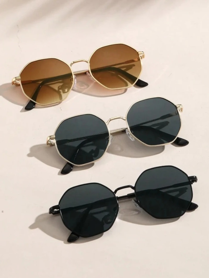 Men'S Fashion Round Glasses - 1/3 Stück Metall-Sonnenbrille mit geometrischem, rundem