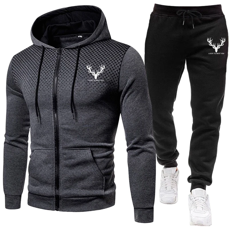 Men'S Fashion Zipper Hoodie - 2026 Neuerscheinung Herren-Set Reißverschluss-Hoodies und Schwarze