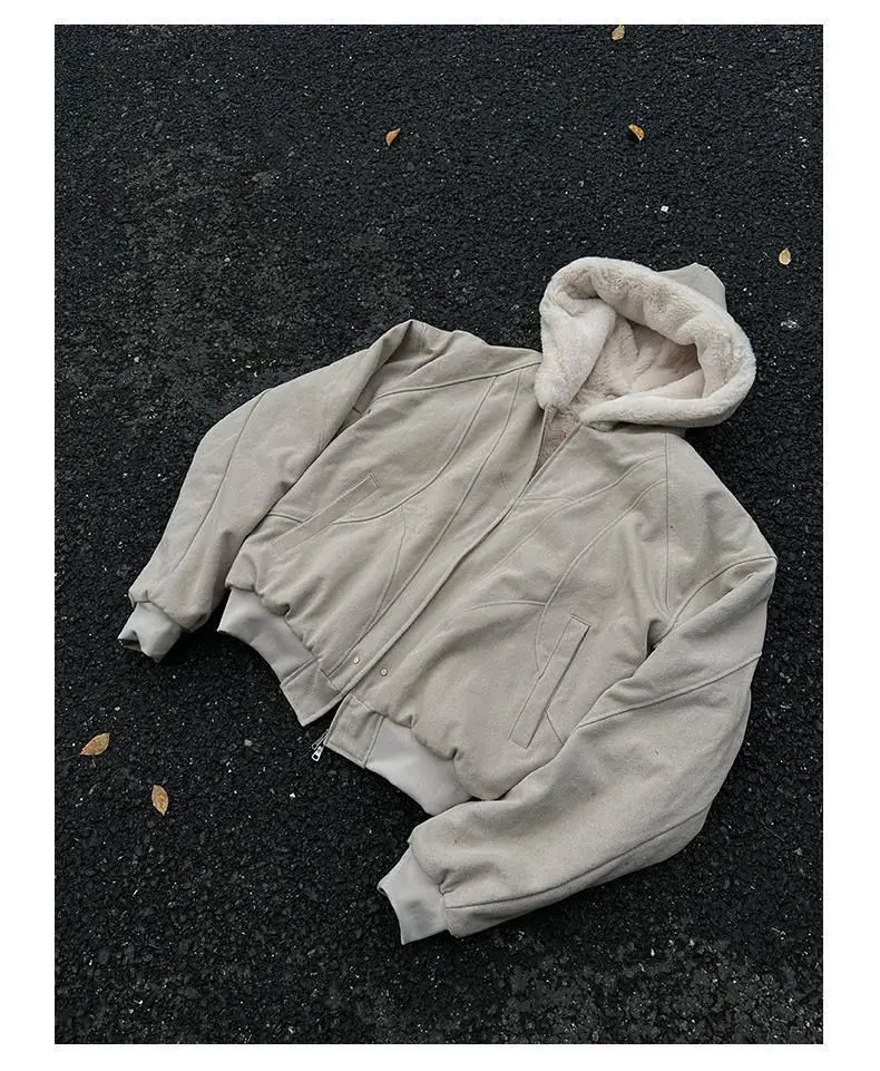 Men'S Fashion Zipper Hoodie - Amerikanische 2000er Jahre Vintage Subkultur Khaki