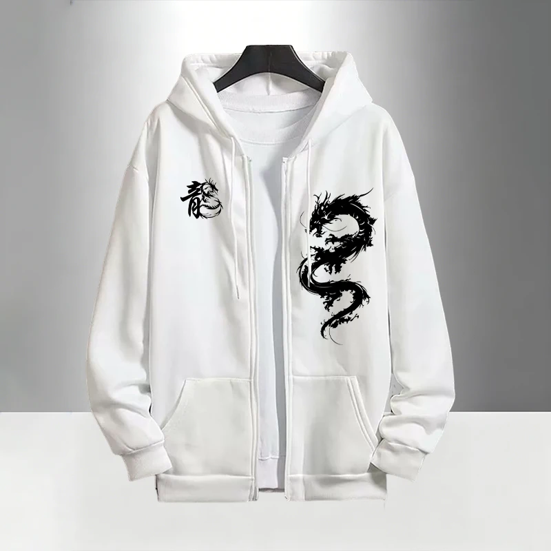Chinesischer Drachen-Print Tra – Men'S Fashion Zipper Hoodie Bewertung und Preis