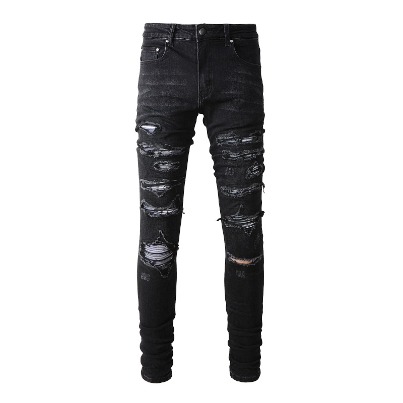 Schwarze Distressed-Bandana-Je – Skinny Jeans Ripped Bewertung und Preis