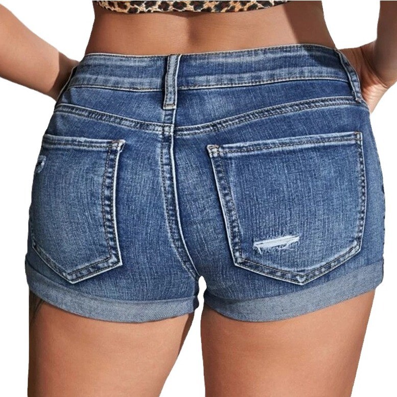 High-Waist Washed Denim Shorts – Skinny Jeans Ripped Bewertung und Preis