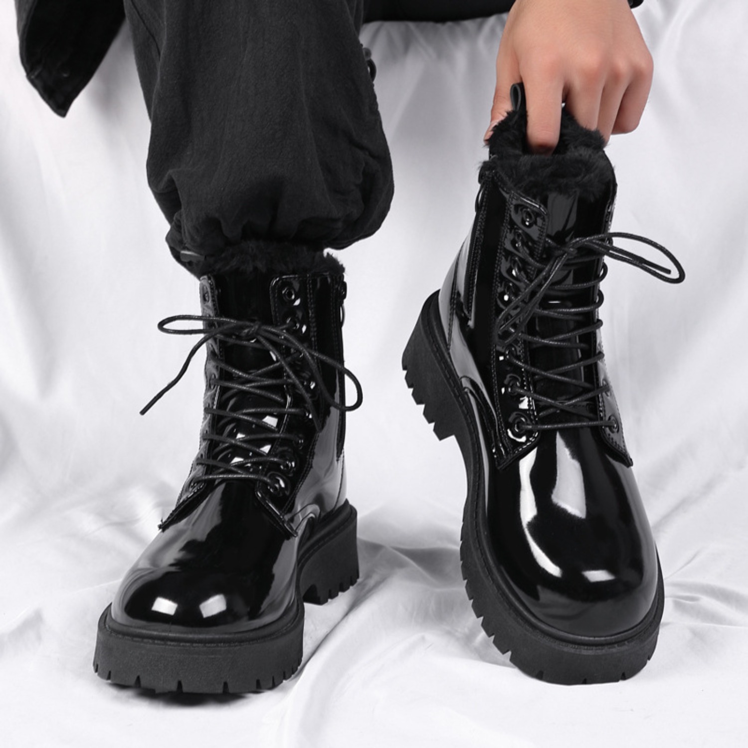 Warme Plüsch-High-Top-Stiefel  – Men'S Fashion Xxl Bewertung und Preis