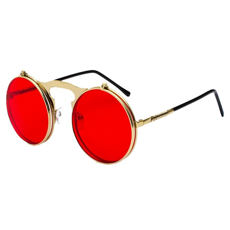 Retro Steampunk Runde Sonnenbr – Men'S Fashion Round Glasses Bewertung und Preis