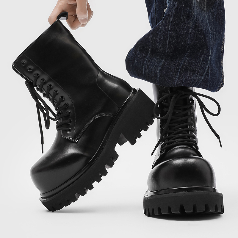 Unisex High-Top-Lederstiefel,  – Men'S Fashion Xxl Bewertung und Preis