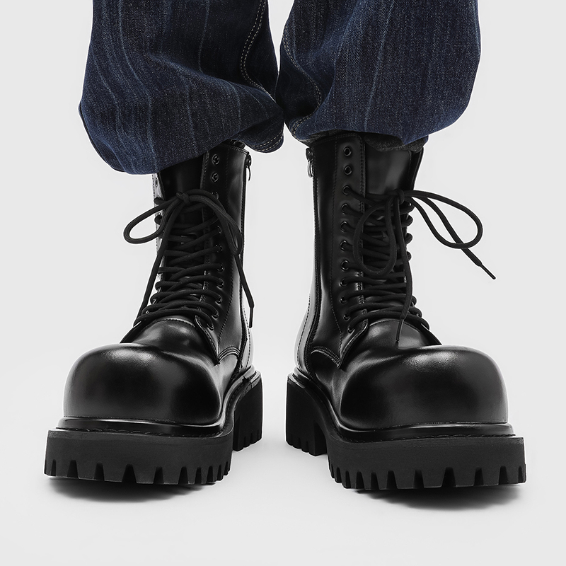 Unisex High-Top-Lederstiefel,  – Men'S Fashion Xxl Bewertung und Preis