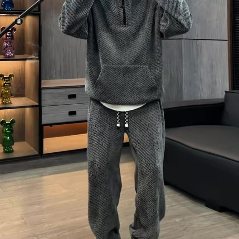 Herren Gestreifter Hoodie-Set  – Men'S Fashion Zipper Hoodie Bewertung und Preis