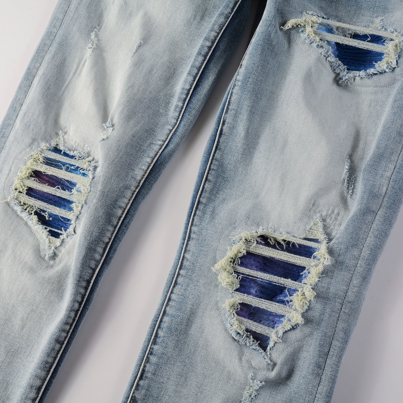 Männer Patches Jeans Streetwea – Skinny Jeans Ripped Bewertung und Preis