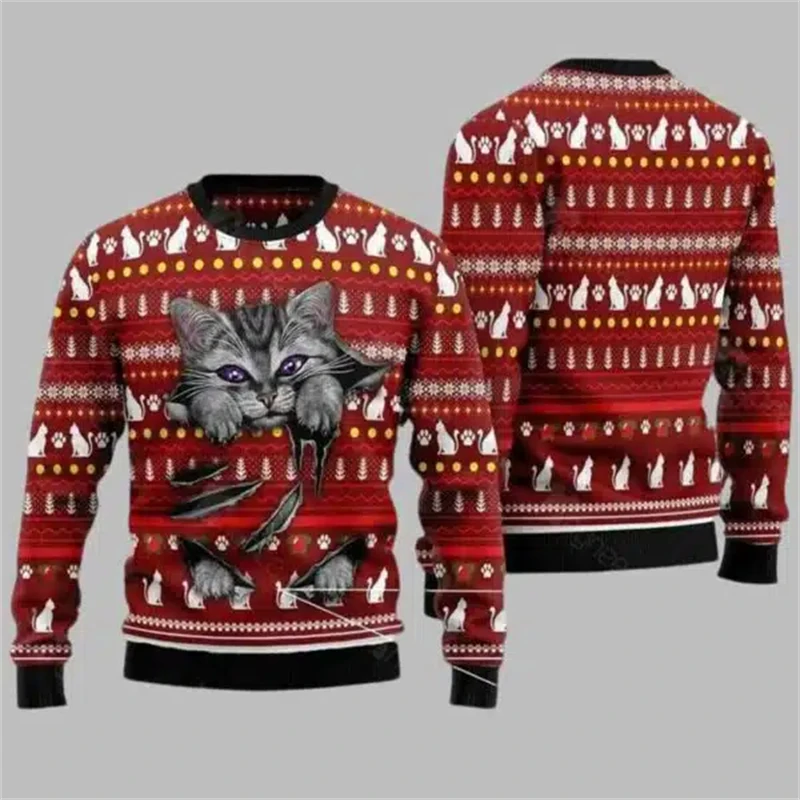 2026 Lustiger Katzenmuster-Wei – Mens Fashion Casual 2026 Bewertung und Preis