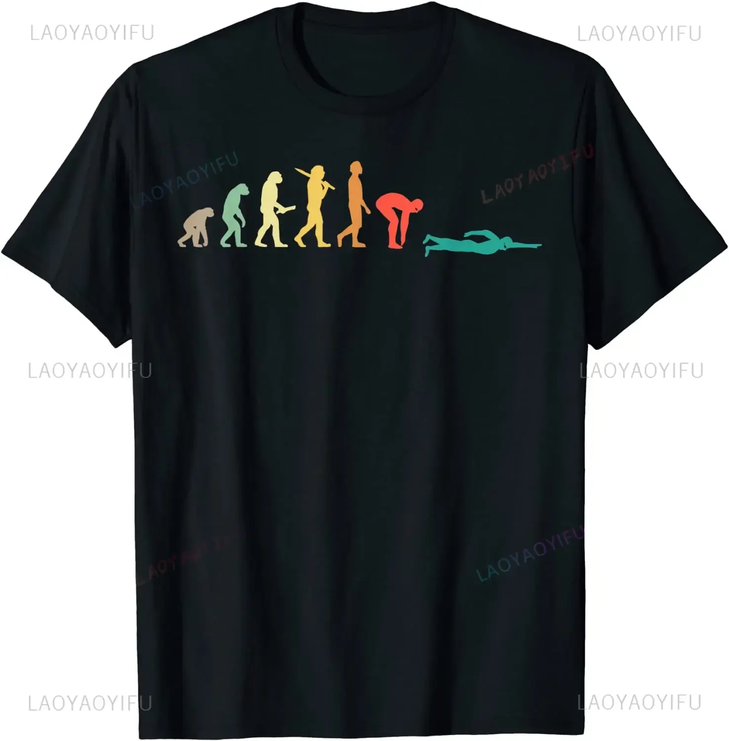 Retro Grafik Schwimmen Evoluti – Men'S Fashion Evolution Bewertung und Preis