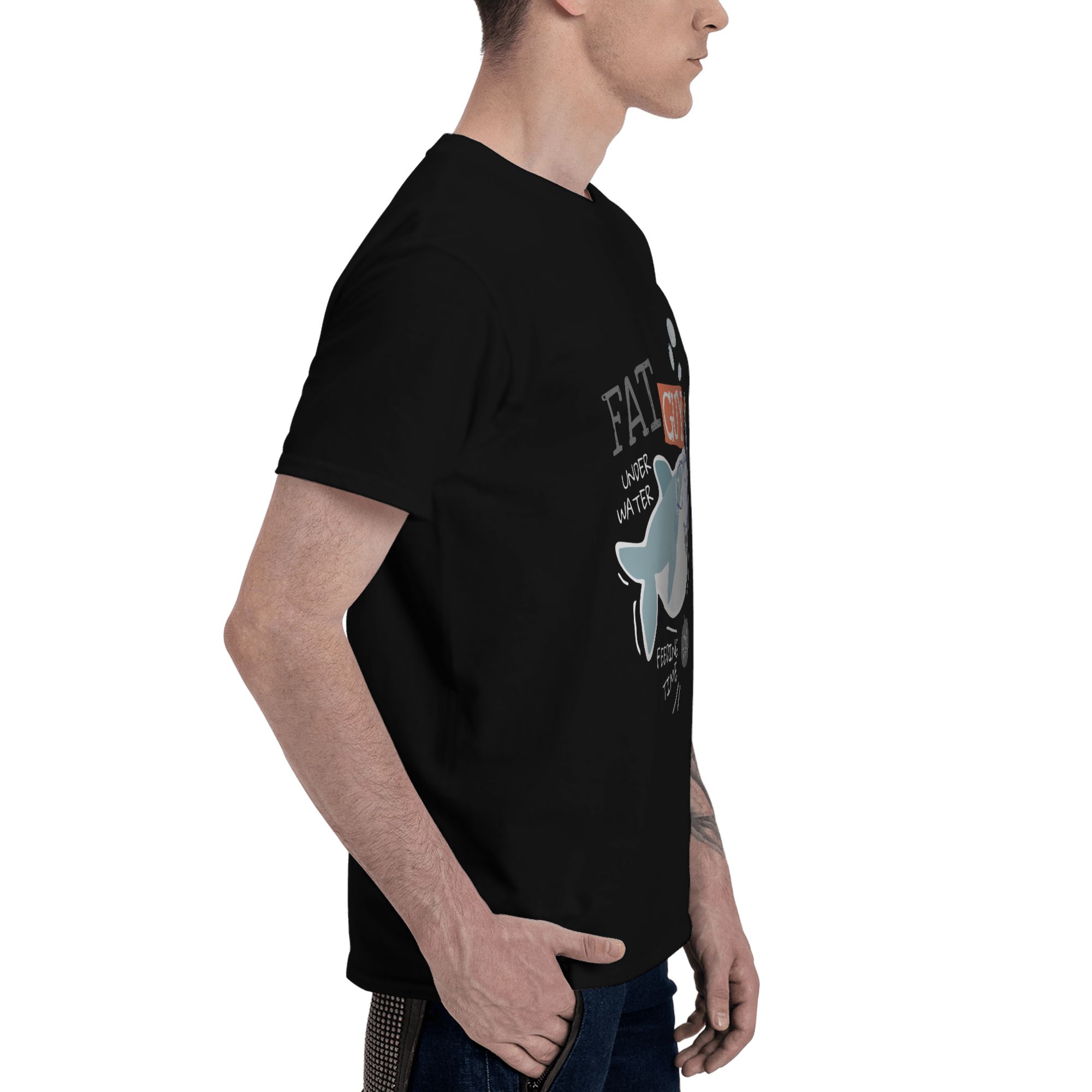 Fat Guy Shark Print Herren-T-S – Men'S Fashion For Fat Guys Bewertung und Preis