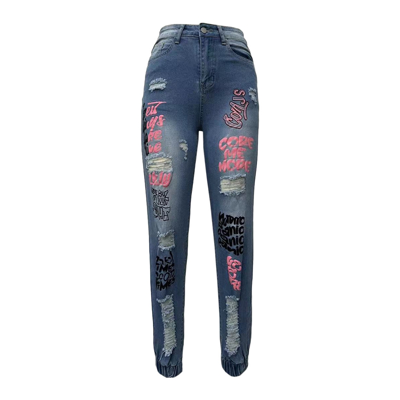 STILVOLLE DAME Brief Gedruckt  – Skinny Jeans Ripped Bewertung und Preis